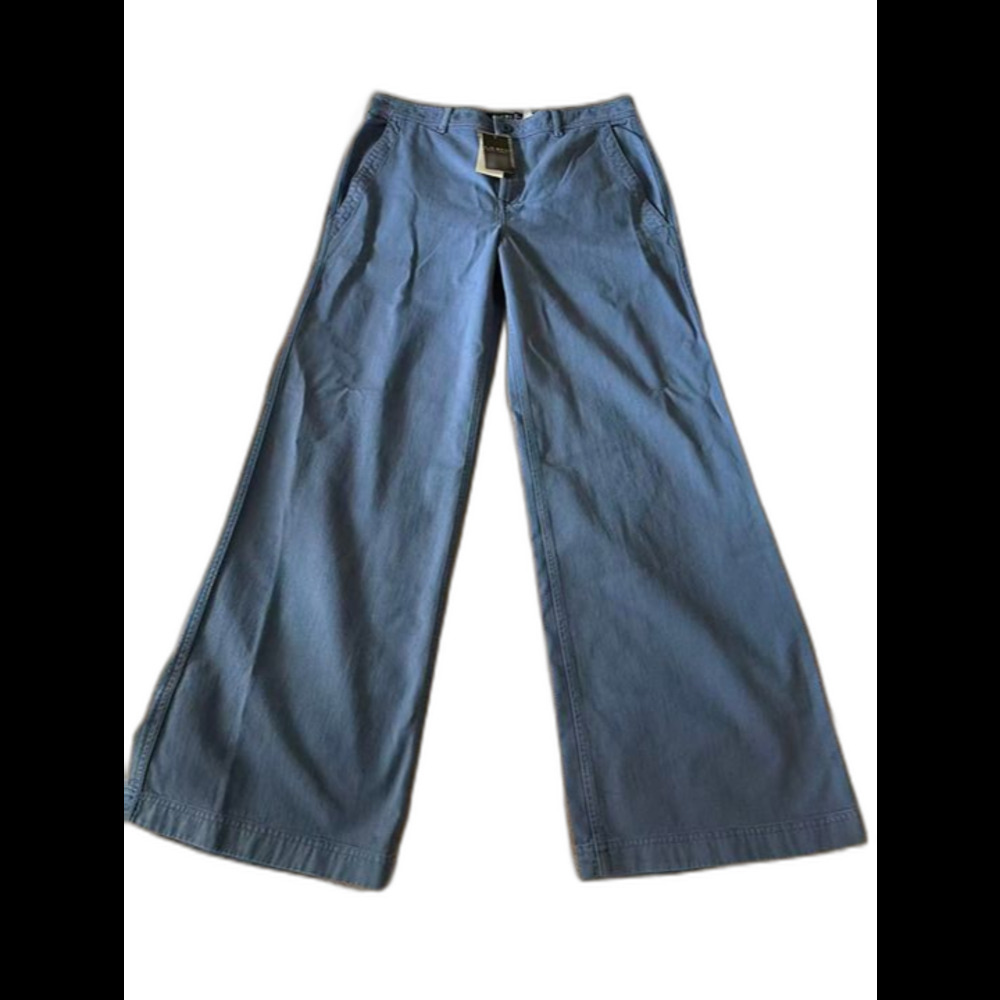 NWT Lauren Ralph Lauren Blue Wide Pants Size 8 Womens